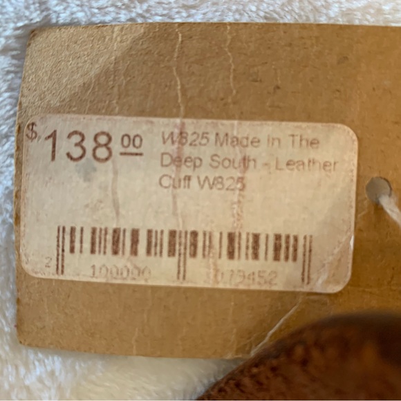 Made in the Deep South Leather Cuff w/ Vintage Rhinestones -New - Picture 7 of 7